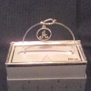 💥🔥Silver Plated Bracelet with Initial "A" Charm